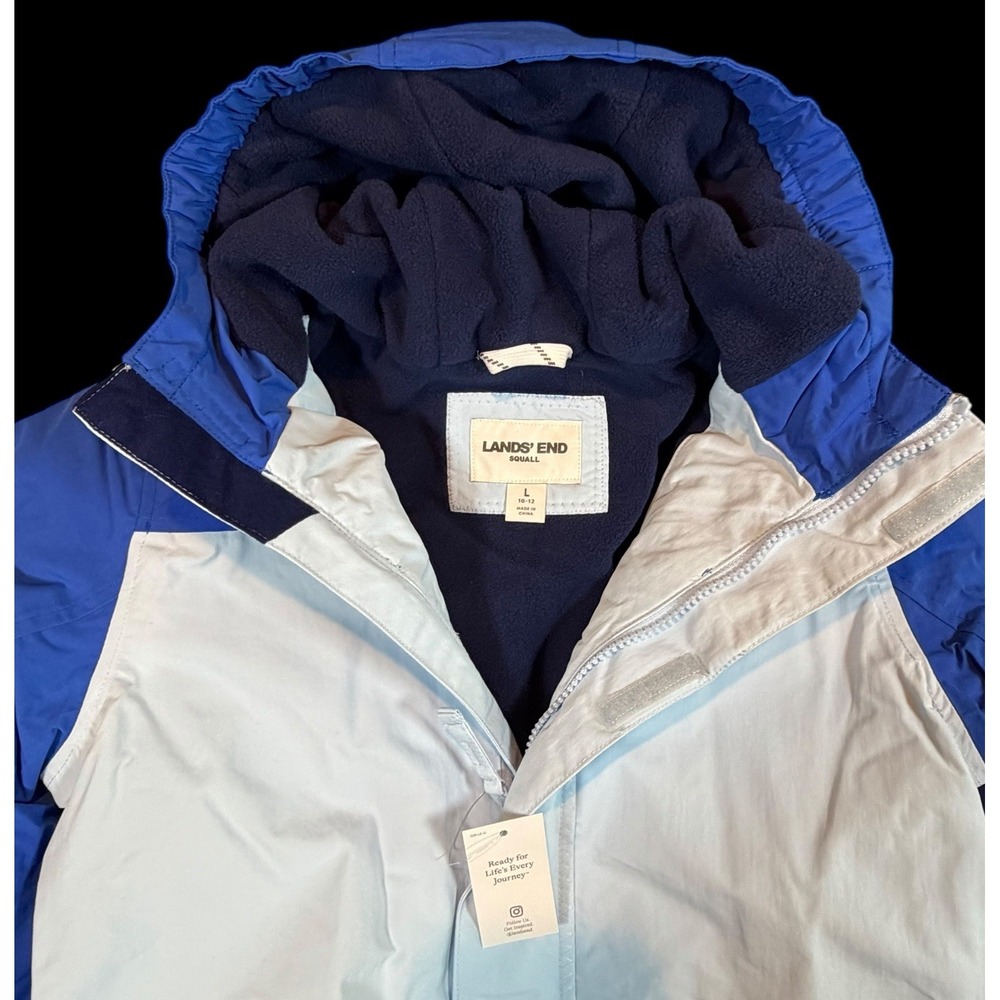 Lands End Kids Youth Squall Waterproof Insulated Blue Winter Coat Jacket Size 10